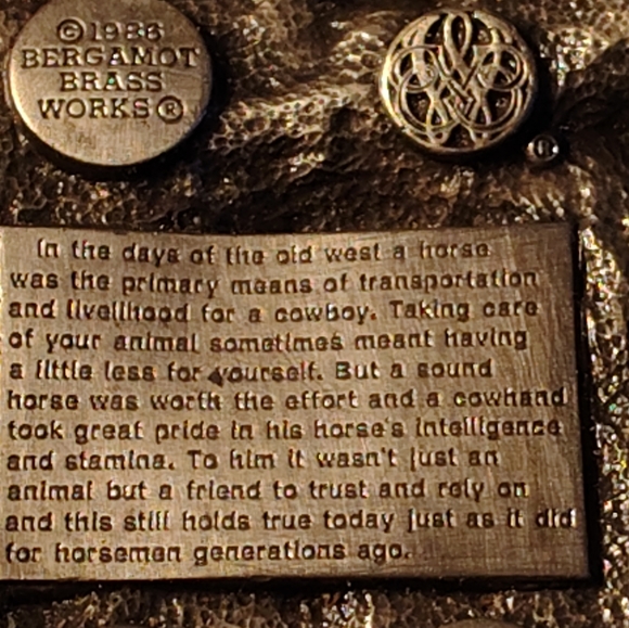 Bergomot Silver/Brass Western Cowboy/ Horse belt buckle. - Picture 9 of 11